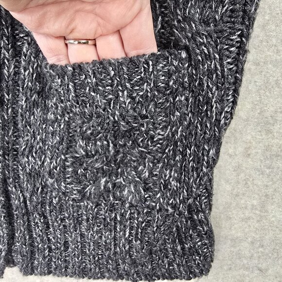St. Johns Bay Womens Cable Knit Button Front Sweater Charcoal Black - Picture 3 of 8